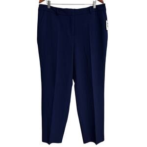 Anne Klein Dress Pants Blue Straight Leg Career Work Slacks Size 14 New